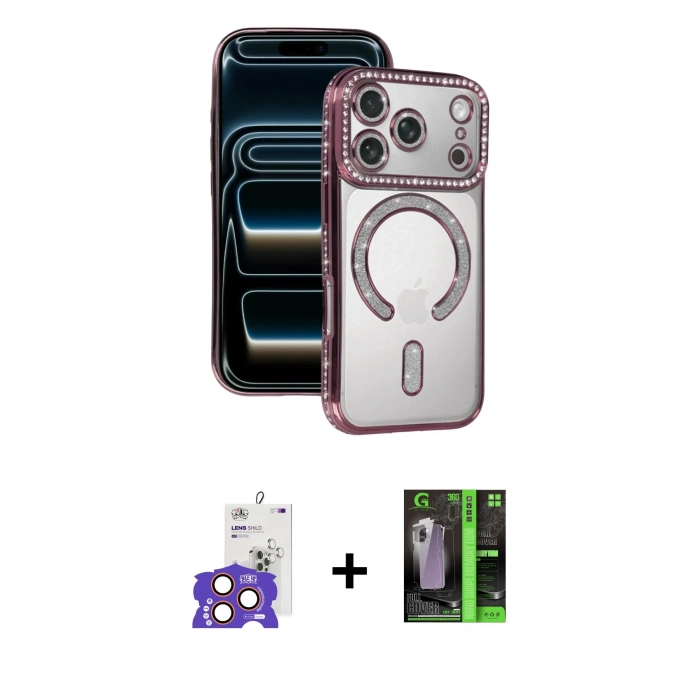 MARSİLYAN™- iPhone 17 Pro Max Kılıf Zirve Doku Prime - Siyah 360 Mat Full Body Arka Koruyucu + Bilvis Titan Kamera Lens - TU