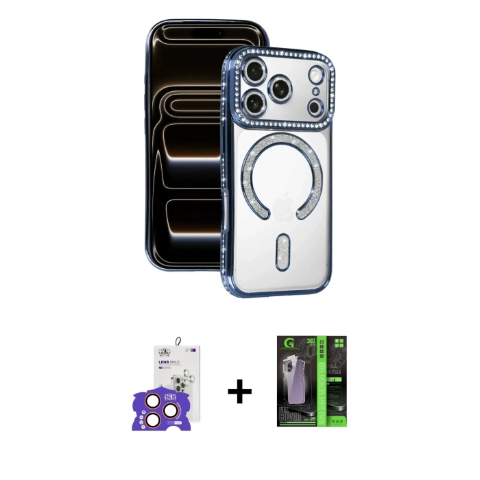 MARSİLYAN™- iPhone 17 Pro Max Kılıf Zirve Doku Prime - Siyah 360 Mat Full Body Arka Koruyucu + Bilvis Titan Kamera Lens - TU