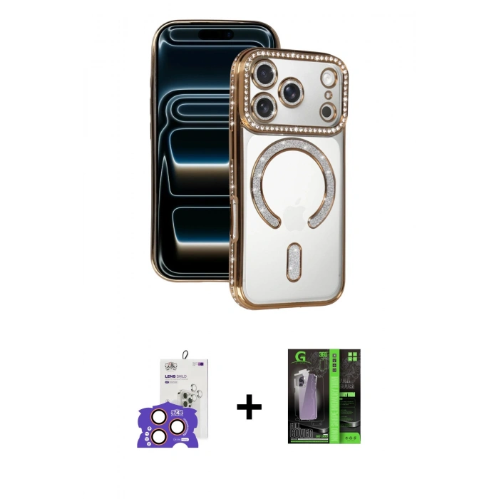 MARSİLYAN™- iPhone 17 Pro Max Kılıf Zirve Doku Prime - Siyah 360 Mat Full Body Arka Koruyucu + Bilvis Titan Kamera Lens - TU