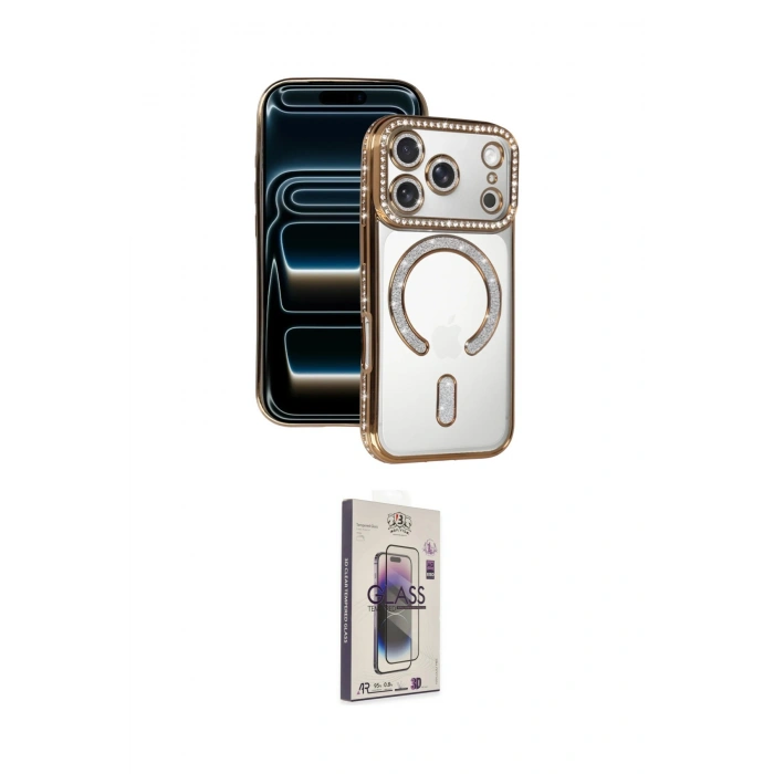 MARSİLYAN™- iPhone 17 Pro Max Kılıf Zirve Doku Prime - Siyah Bilvis 3D Cam Ekran Koruyucu