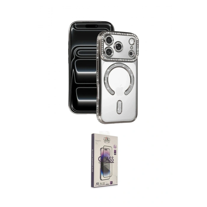 MARSİLYAN™- iPhone 17 Pro Max Kılıf Zirve Doku Prime - Siyah Bilvis 3D Cam Ekran Koruyucu