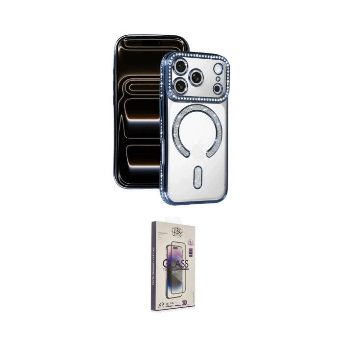 MARSİLYAN™- iPhone 17 Pro Max Kılıf Zirve Doku Prime - Siyah Bilvis 3D Cam Ekran Koruyucu