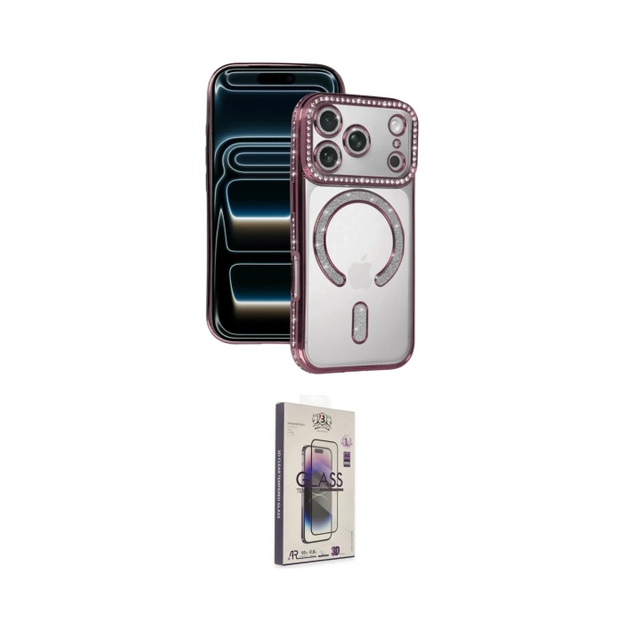 MARSİLYAN™- iPhone 17 Pro Max Kılıf Zirve Doku Prime - Siyah Bilvis 3D Cam Ekran Koruyucu