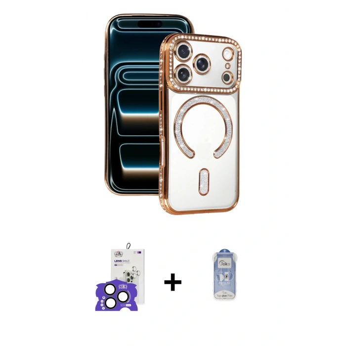 MARSİLYAN™- iPhone 17 Pro Max Kılıf Zirve Doku Prime - Siyah Joko Magic 5D Cam + Bilvis Titan Kamera Lens - NLGY