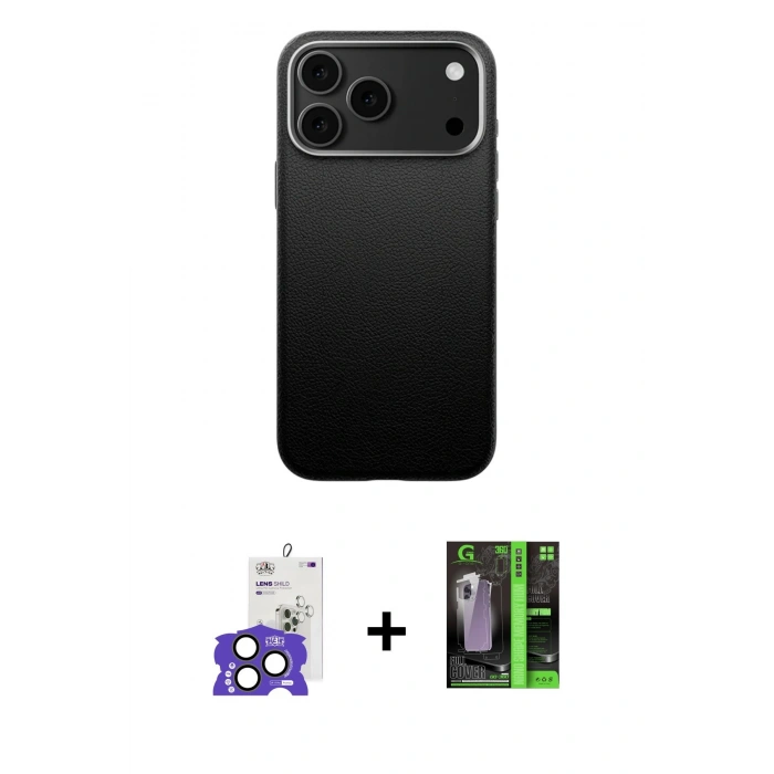 MARSİLYAN™- iPhone 17 Pro Max Kılıf Zirve Modern Prime - Şeffaf 360 Full Body Arka Koruyucu + Bilvis Titan Kamera Lens - NLGY