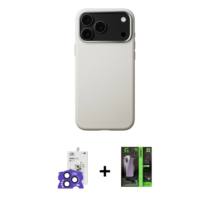 MARSİLYAN™- iPhone 17 Pro Max Kılıf Zirve Modern Prime - Şeffaf 360 Full Body Arka Koruyucu + Bilvis Titan Kamera Lens - LT