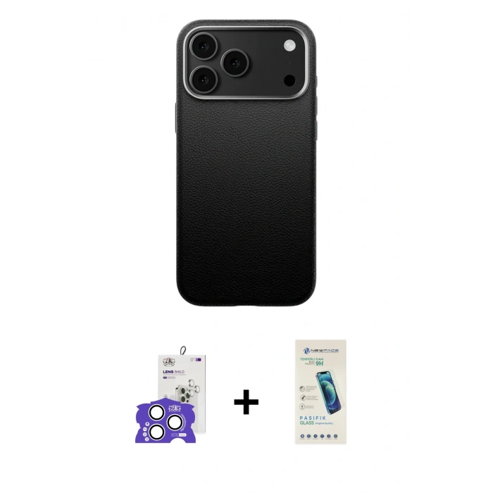 MARSİLYAN™- iPhone 17 Pro Max Kılıf Zirve Modern Prime - Şeffaf Pasifik Cam Ekran Koruyucu + Bilvis Titan Kamera Lens - GS