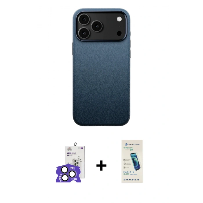 MARSİLYAN™- iPhone 17 Pro Max Kılıf Zirve Modern Prime - Şeffaf Pasifik Cam Ekran Koruyucu + Bilvis Titan Kamera Lens - NLGY