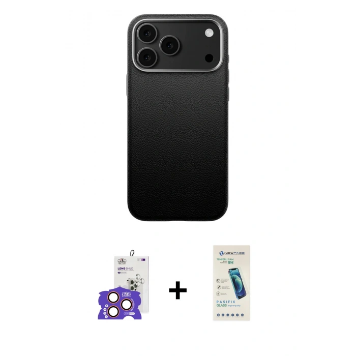 MARSİLYAN™- iPhone 17 Pro Max Kılıf Zirve Modern Prime - Şeffaf Pasifik Cam Ekran Koruyucu + Bilvis Titan Kamera Lens - TU