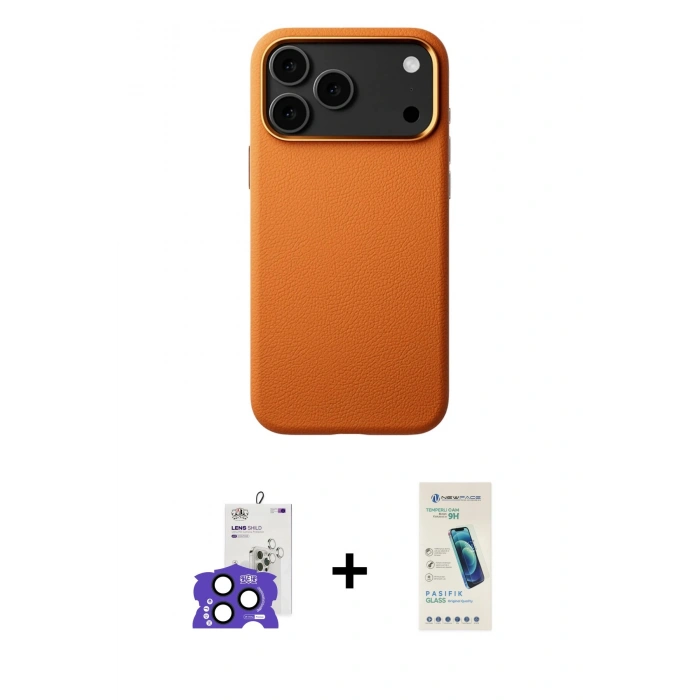MARSİLYAN™- iPhone 17 Pro Max Kılıf Zirve Modern Prime - Şeffaf Pasifik Cam Ekran Koruyucu + Bilvis Titan Kamera Lens - LT