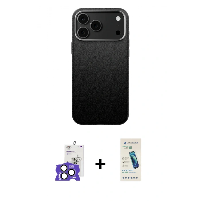 MARSİLYAN™- iPhone 17 Pro Max Kılıf Zirve Modern Prime - Şeffaf Pasifik Cam Ekran Koruyucu + Bilvis Titan Kamera Lens - NLGY
