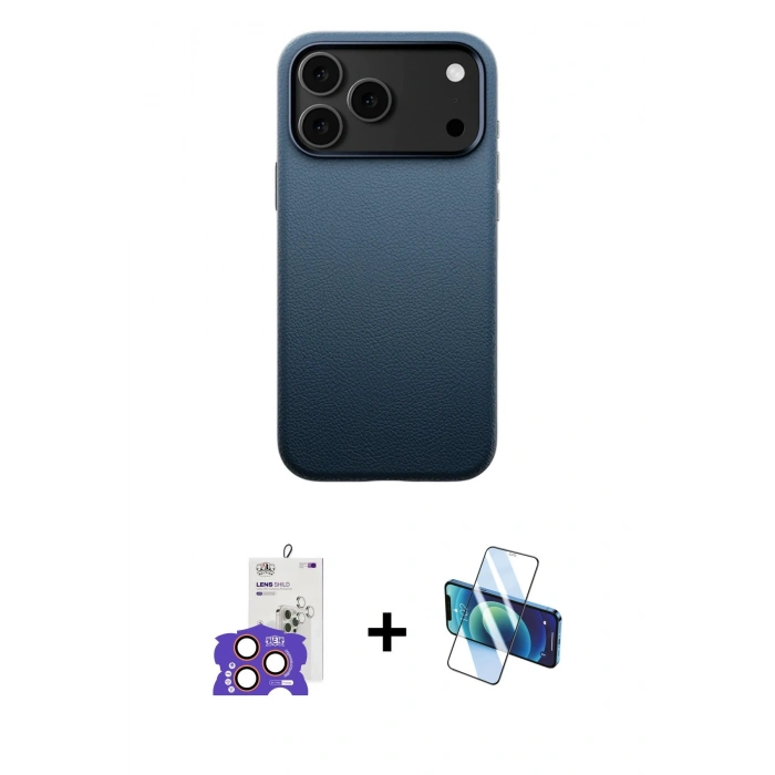 MARSİLYAN™- iPhone 17 Pro Max Kılıf Zirve Modern Prime - Siyah 3D Antistatik Seramik Nano Ekran Koruyucu + Bilvis Titan Kamera Lens - TU