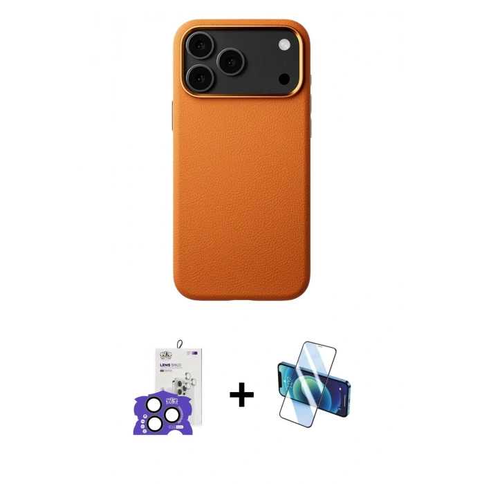 MARSİLYAN™- iPhone 17 Pro Max Kılıf Zirve Modern Prime - Siyah 3D Antistatik Seramik Nano Ekran Koruyucu + Bilvis Titan Kamera Lens - NLGY