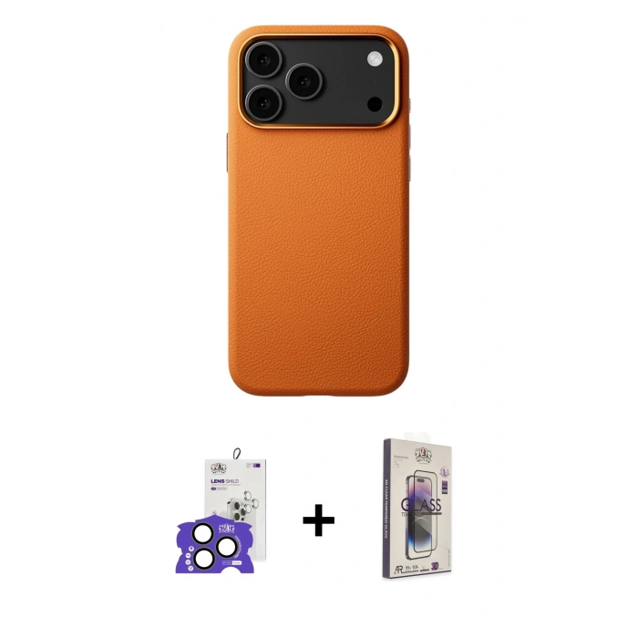 MARSİLYAN™- iPhone 17 Pro Max Kılıf Zirve Modern Prime - Siyah Bilvis 3D Cam Ekran Koruyucu + Bilvis Titan Kamera Lens - NLGY