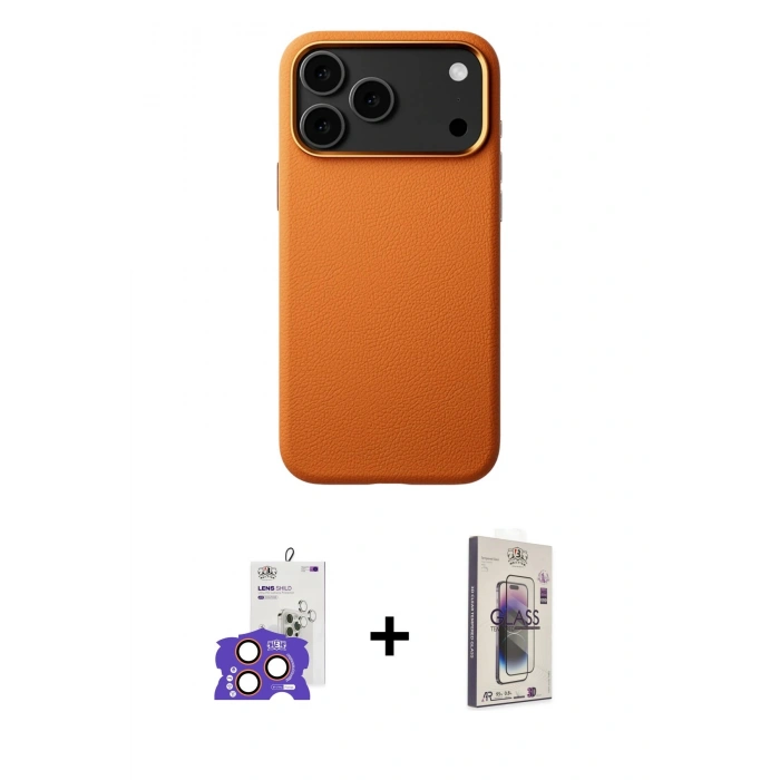 MARSİLYAN™- iPhone 17 Pro Max Kılıf Zirve Modern Prime - Siyah Bilvis 3D Cam Ekran Koruyucu + Bilvis Titan Kamera Lens - TU