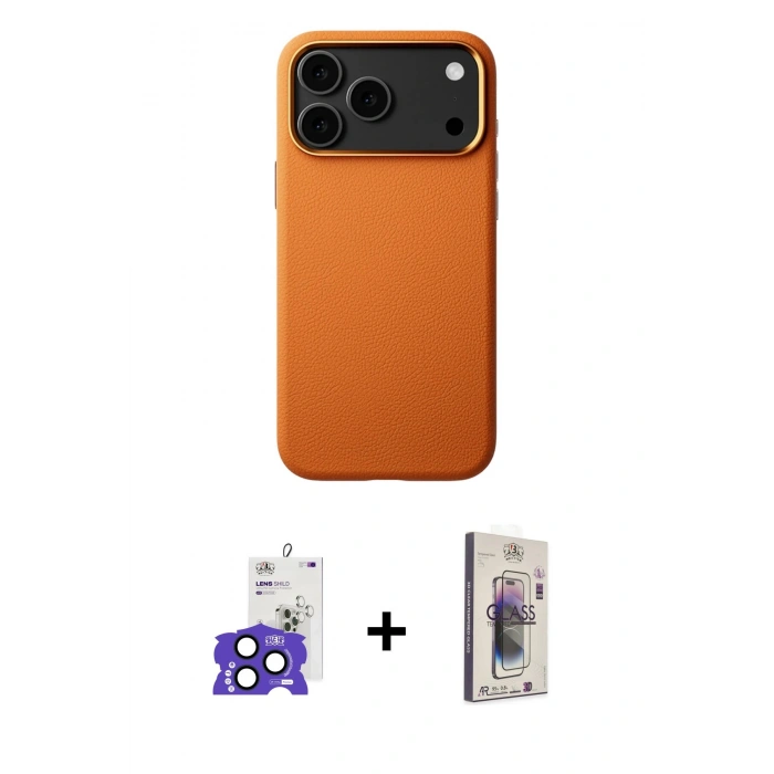 MARSİLYAN™- iPhone 17 Pro Max Kılıf Zirve Modern Prime - Siyah Bilvis 3D Cam Ekran Koruyucu + Bilvis Titan Kamera Lens - LT