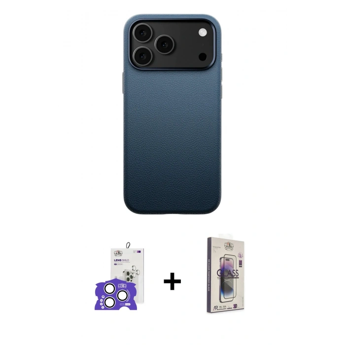 MARSİLYAN™- iPhone 17 Pro Max Kılıf Zirve Modern Prime - Siyah Bilvis 3D Cam Ekran Koruyucu + Bilvis Titan Kamera Lens - GS