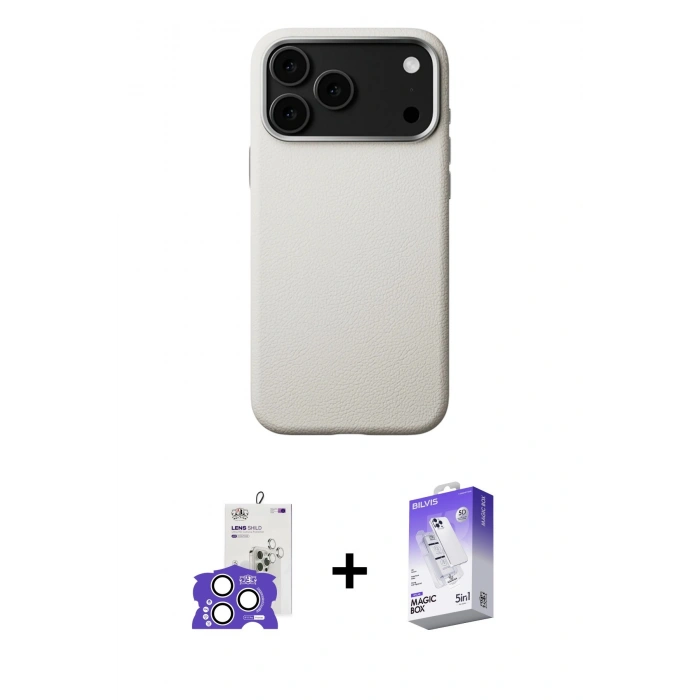 MARSİLYAN™- iPhone 17 Pro Max Kılıf Zirve Modern Prime - Siyah Bilvis 5in1 3D Magic Cam Ekran Koruyucu + Bilvis Titan Kamera Lens - GS