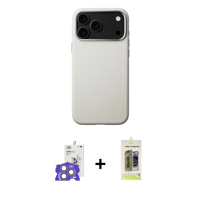 MARSİLYAN™- iPhone 17 Pro Max Kılıf Zirve Modern Prime - Siyah Joko Magic 5D Hayalet Cam + Bilvis Titan Kamera Lens - GS