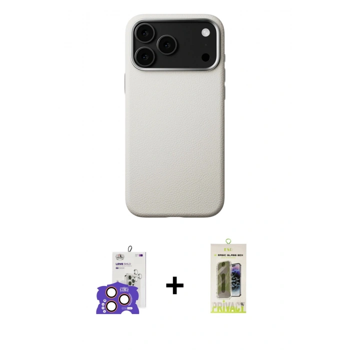 MARSİLYAN™- iPhone 17 Pro Max Kılıf Zirve Modern Prime - Siyah Joko Magic 5D Hayalet Cam + Bilvis Titan Kamera Lens - TU
