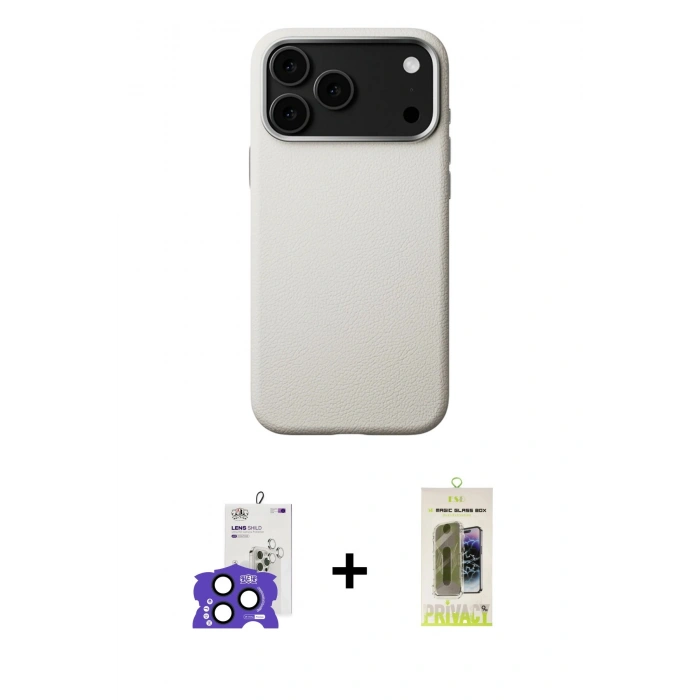 MARSİLYAN™- iPhone 17 Pro Max Kılıf Zirve Modern Prime - Siyah Joko Magic 5D Hayalet Cam + Bilvis Titan Kamera Lens - LT