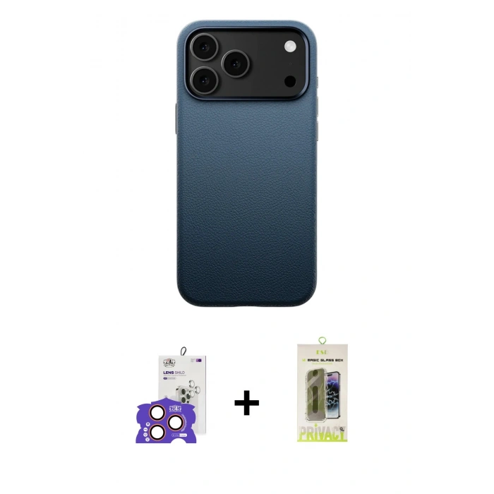 MARSİLYAN™- iPhone 17 Pro Max Kılıf Zirve Modern Prime - Siyah Joko Magic 5D Hayalet Cam + Bilvis Titan Kamera Lens - TU