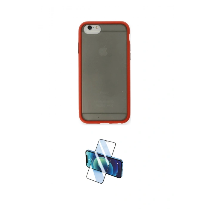 MARSİLYAN™- iPhone 6 Kılıf Ahenk Çizgi Serisi - Beyaz 3D Antistatik Cam Ekran Koruyucu
