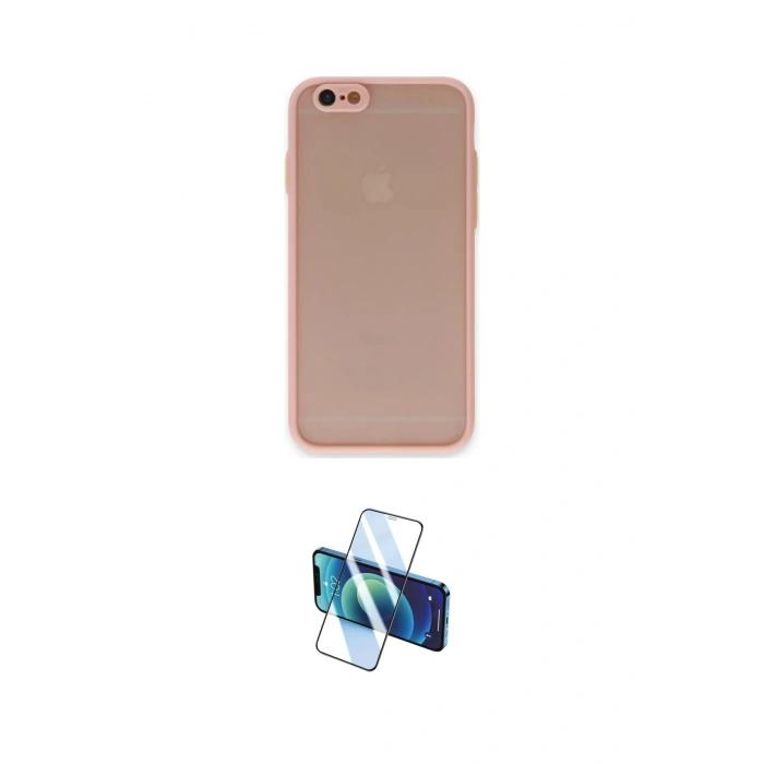 MARSİLYAN™- iPhone 6 Kılıf Ahenk Çizgi Serisi - Beyaz 3D Antistatik Cam Ekran Koruyucu