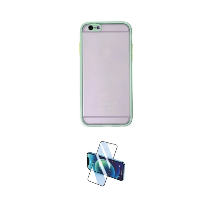 MARSİLYAN™- iPhone 6 Kılıf Ahenk Çizgi Serisi - Beyaz 3D Antistatik Cam Ekran Koruyucu