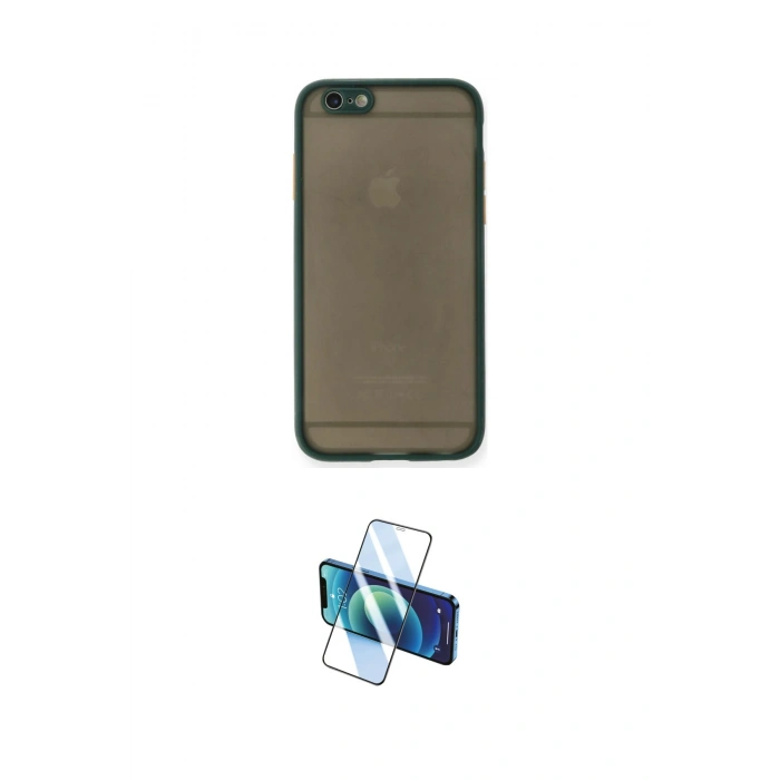 MARSİLYAN™- iPhone 6 Kılıf Ahenk Çizgi Serisi - Beyaz 3D Antistatik Cam Ekran Koruyucu