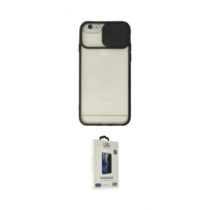 MARSİLYAN™- iPhone 6 Kılıf Vadi Çizgi - Siyah Bilvis Hayalet Cam Ekran Koruyucu
