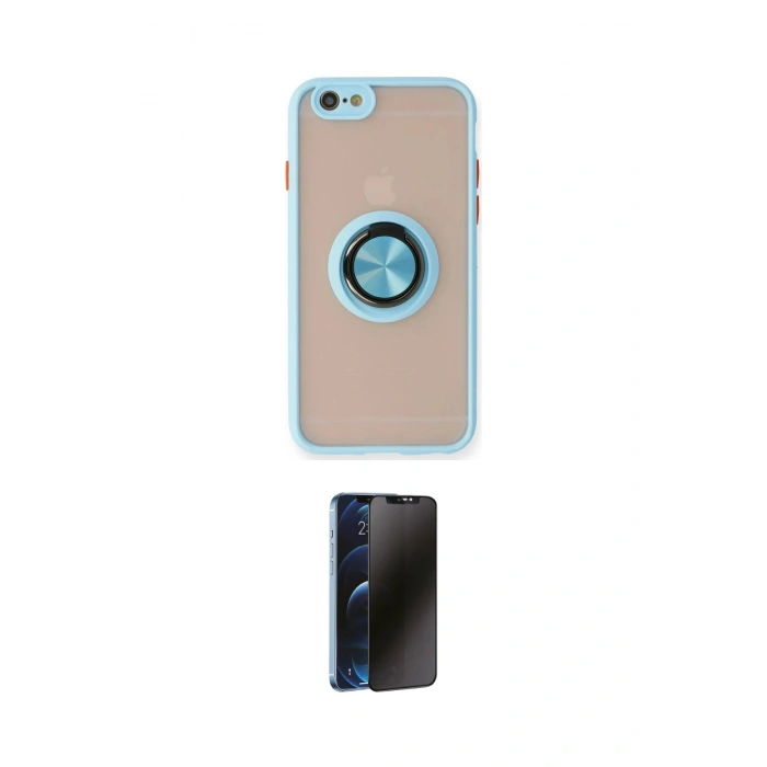 MARSİLYAN™- iPhone 6 Kılıf Yörünge Çizgi - Beyaz 3D Antistatik Hayalet Cam Ekran Koruyucu