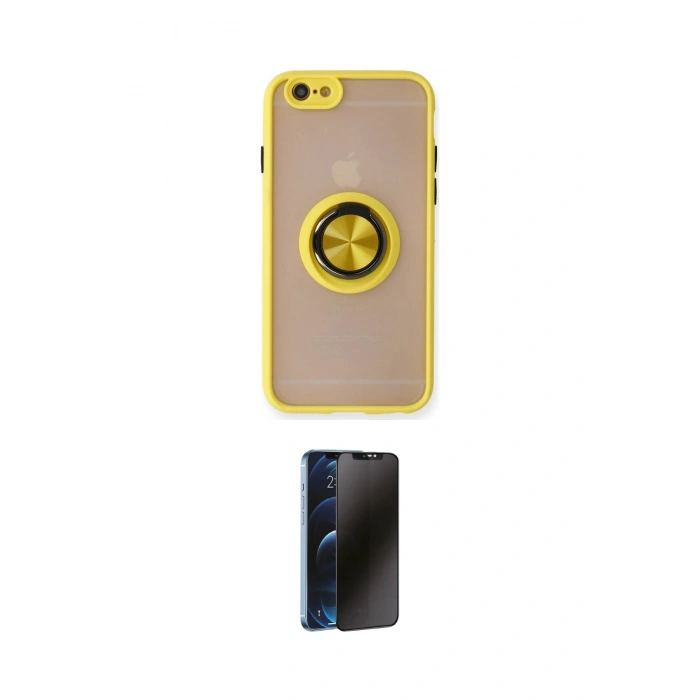 MARSİLYAN™- iPhone 6 Kılıf Yörünge Çizgi - Beyaz 3D Antistatik Hayalet Cam Ekran Koruyucu