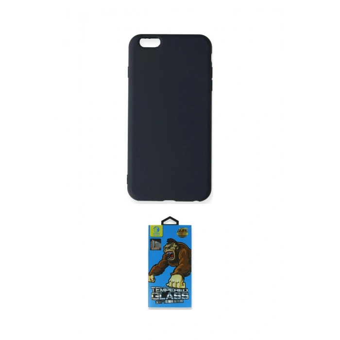 MARSİLYAN™- iPhone 6 Plus Kılıf Ahenk Serisi - Siyah 18D Cam Ekran Koruyucu