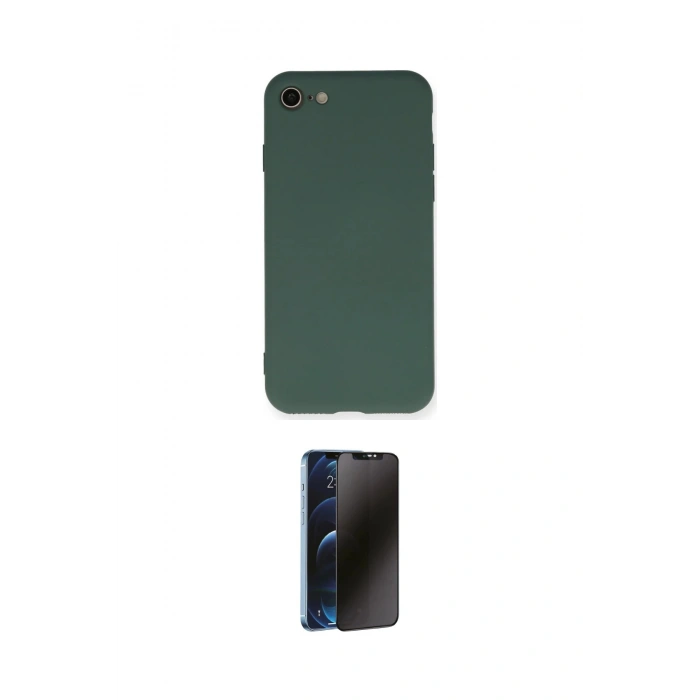 MARSİLYAN™- iPhone 7 Kılıf Ahenk Serisi - Siyah 3D Antistatik Hayalet Cam Ekran Koruyucu