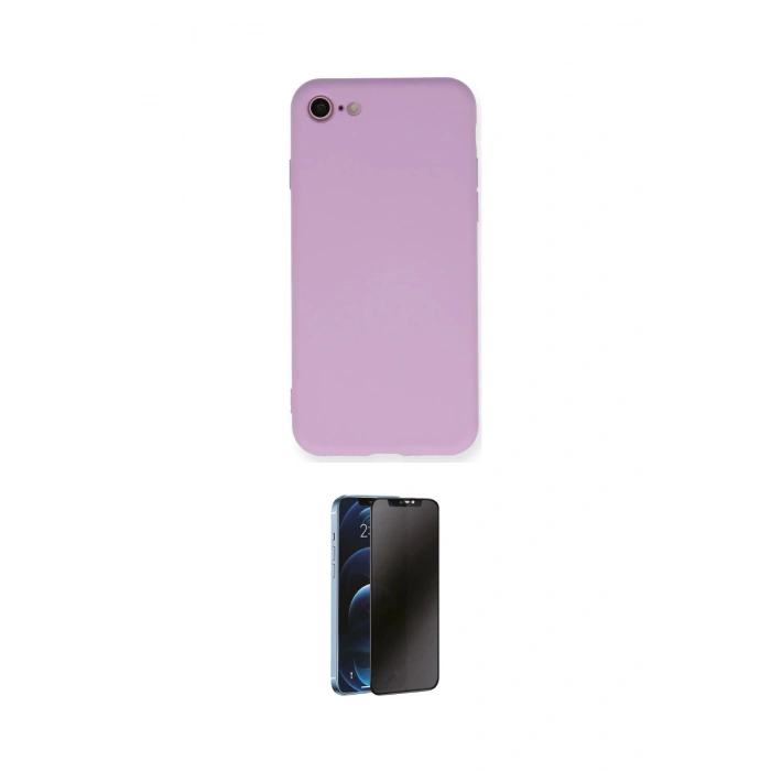MARSİLYAN™- iPhone 7 Kılıf Ahenk Serisi - Siyah 3D Antistatik Hayalet Cam Ekran Koruyucu
