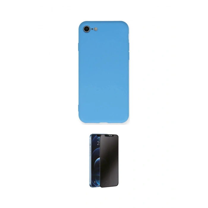 MARSİLYAN™- iPhone 7 Kılıf Ahenk Serisi - Siyah 3D Antistatik Hayalet Cam Ekran Koruyucu