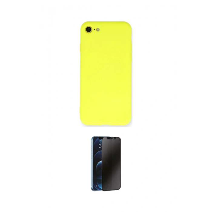 MARSİLYAN™- iPhone 7 Kılıf Ahenk Serisi - Siyah 3D Antistatik Hayalet Cam Ekran Koruyucu