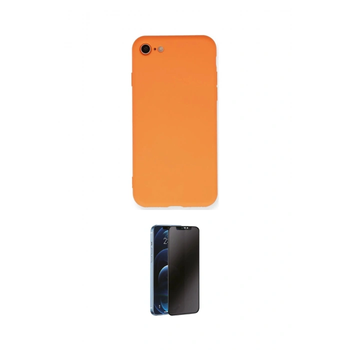 MARSİLYAN™- iPhone 7 Kılıf Ahenk Serisi - Siyah 3D Antistatik Hayalet Cam Ekran Koruyucu