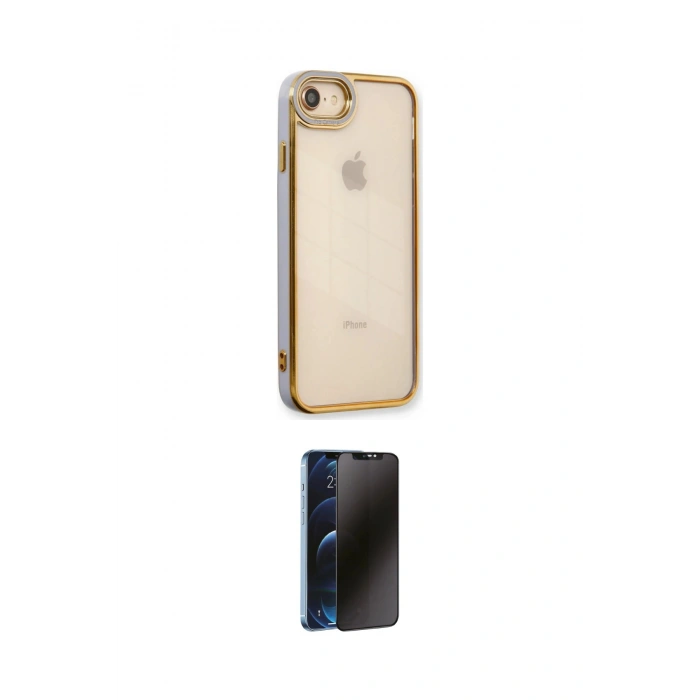 MARSİLYAN™- iPhone 7 Kılıf Çekirdek Klasik Serisi - Siyah 3D Antistatik Hayalet Cam Ekran Koruyucu