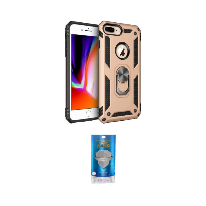 MARSİLYAN™- iPhone 7 Plus Kılıf Ahenk Klasik Koleksiyonu - Şeffaf Royal Nano Ekran Koruyucu