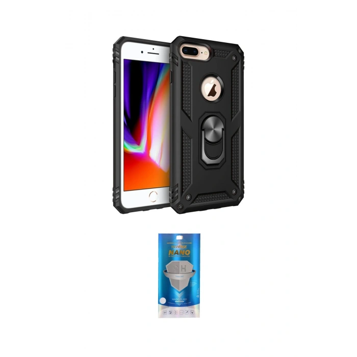 MARSİLYAN™- iPhone 7 Plus Kılıf Ahenk Klasik Koleksiyonu - Şeffaf Royal Nano Ekran Koruyucu