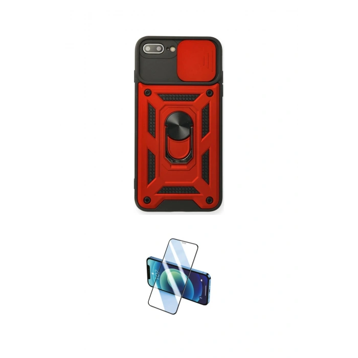 MARSİLYAN™- iPhone 7 Plus Kılıf Ahenk Klasik - Siyah 3D Antistatik Seramik Nano Ekran Koruyucu