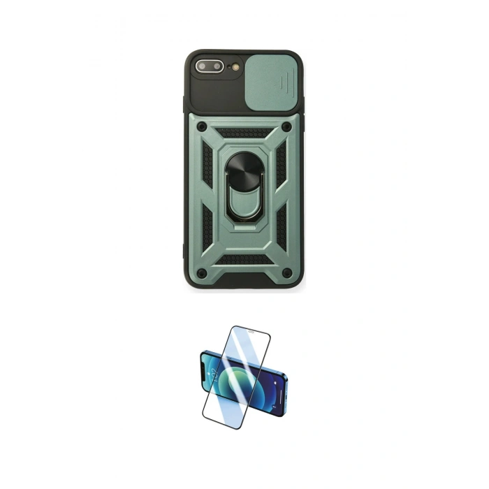 MARSİLYAN™- iPhone 7 Plus Kılıf Ahenk Klasik - Siyah 3D Antistatik Seramik Nano Ekran Koruyucu