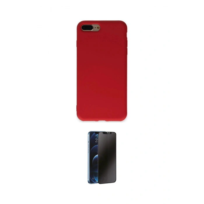 MARSİLYAN™- iPhone 7 Plus Kılıf Ahenk Serisi - Siyah 3D Antistatik Hayalet Cam Ekran Koruyucu