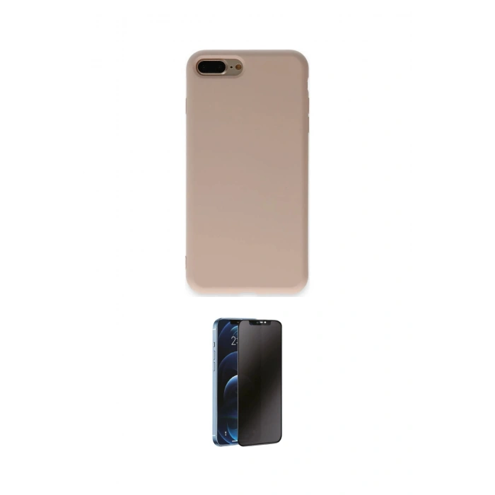 MARSİLYAN™- iPhone 7 Plus Kılıf Ahenk Serisi - Siyah 3D Antistatik Hayalet Cam Ekran Koruyucu