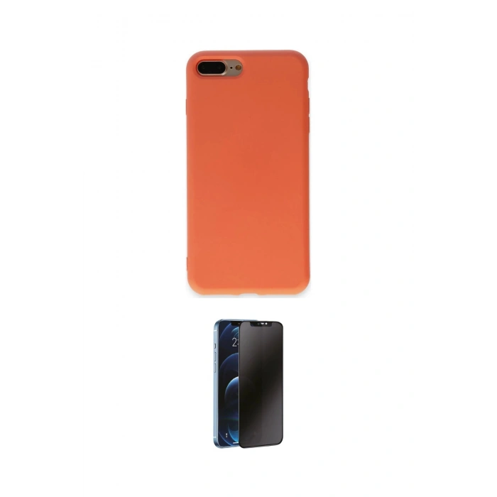 MARSİLYAN™- iPhone 7 Plus Kılıf Ahenk Serisi - Siyah 3D Antistatik Hayalet Cam Ekran Koruyucu
