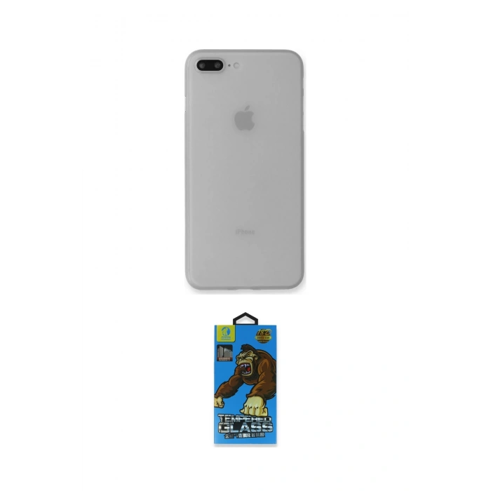 MARSİLYAN™- iPhone 7 Plus Kılıf Yadigar Yansıma Serisi - Beyaz 18D Cam Ekran Koruyucu
