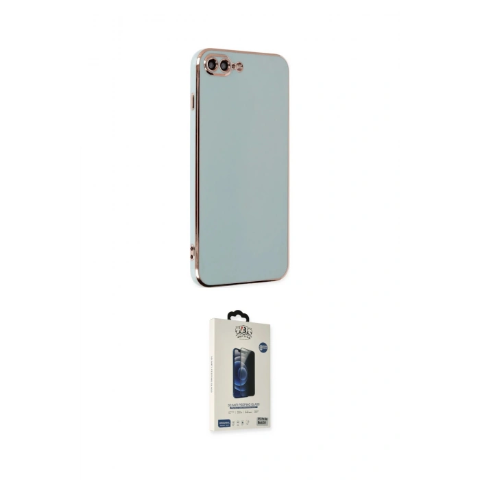 MARSİLYAN™- iPhone 7 Plus Kılıf Yankı Serisi - Beyaz Bilvis Hayalet Cam Ekran Koruyucu