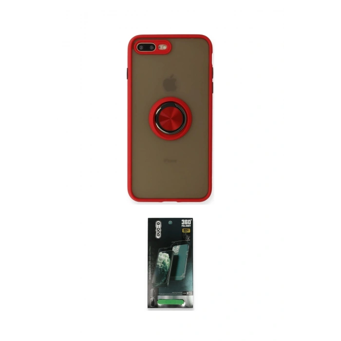 MARSİLYAN™- iPhone 7 Plus Kılıf Yörünge Çizgi - Şeffaf 360 Full Body Arka Koruyucu